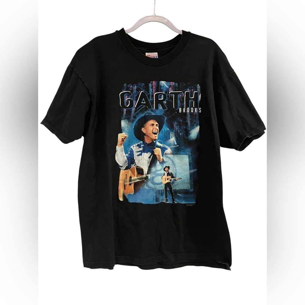 Vintage 90s Garth Brooks Hanes Beefy T-Shirt Size XL Country Music